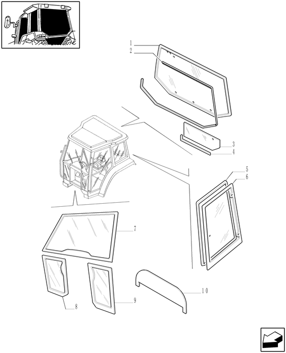 TM120 CAB GLASS ASSY