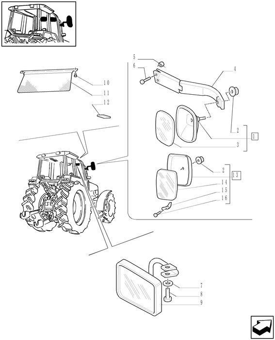 TM120 MIRROR ARM