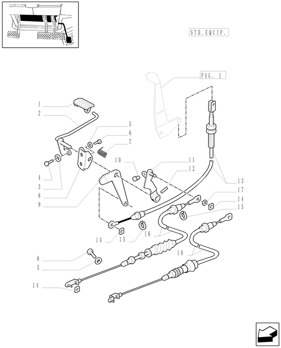 TM120 PEDAL STEM