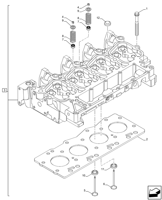 TN95A CYLINDER HEAD, W/ ELEMENTS