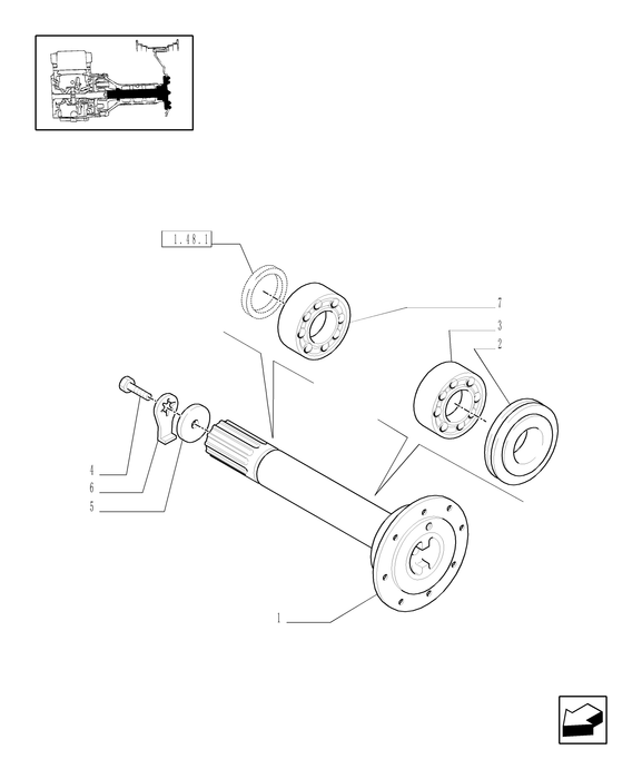 TN75A CONTROL SHAFT