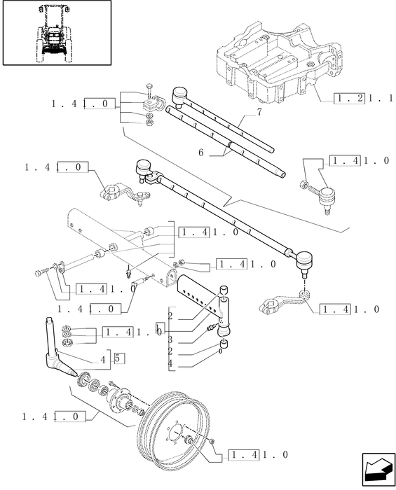 TN75A TRACK ROD ASSY