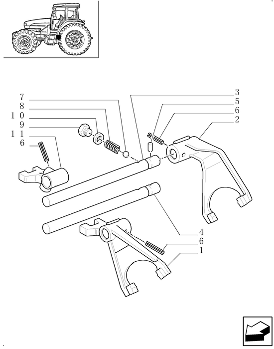 TM120 SHIFT RAIL