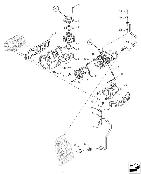 WM70 EXHAUST MANIFOLD