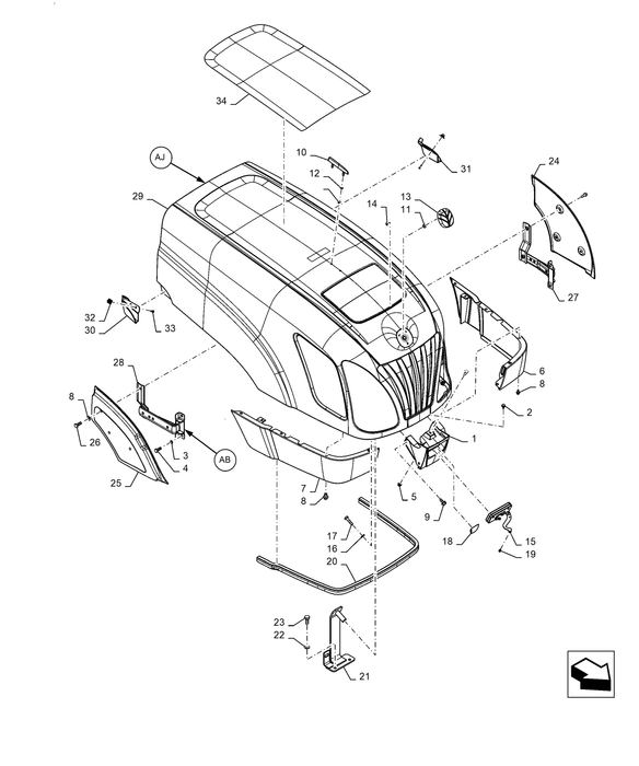 WM60 ENGINE HOOD