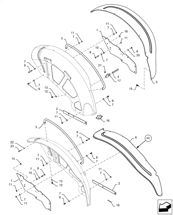 WM70 REAR FENDER