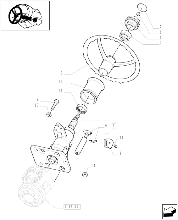 TN75A STEERING COLUMN