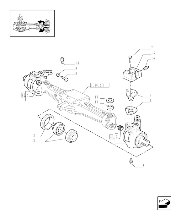 TN75A STUB AXLE/STEERING S