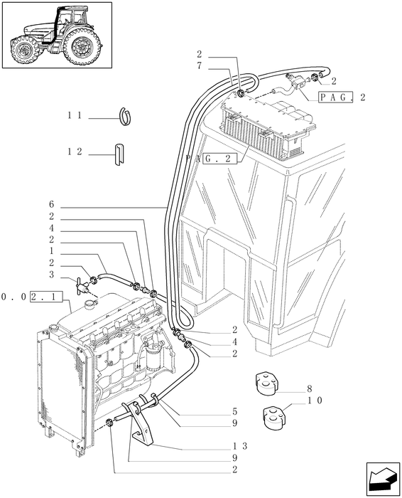 TM120 RADIATOR HOSE