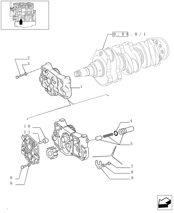 TN75A ENGINE OIL PUMP